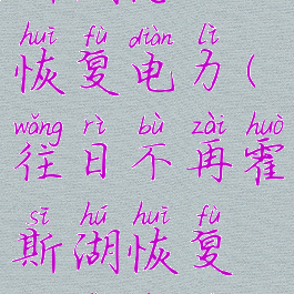 往日不再霍斯湖怎么恢复电力(往日不再霍斯湖恢复电力任务怎么做)