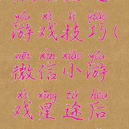 微信星途游戏技巧(微信小游戏星途后面没路了)