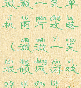 微微一笑单机图片攻略(微微一笑很倾城游戏关卡攻略)