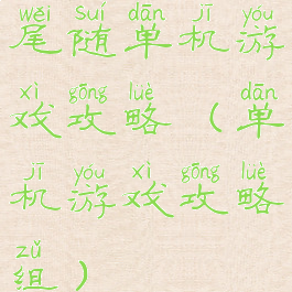 尾随单机游戏攻略(单机游戏攻略组)