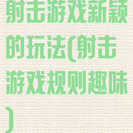 射击游戏新颖的玩法(射击游戏规则趣味)