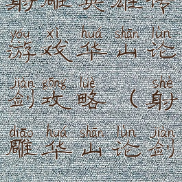 射雕英雄传游戏华山论剑攻略(射雕华山论剑)