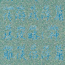 射雕英雄传游戏浮屠塔攻略(神雕侠侣浮屠塔攻略)