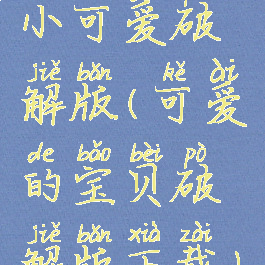 小可爱破解版(可爱的宝贝破解版下载)