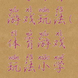 小学体育游戏玩法(体育游戏玩法小学生)