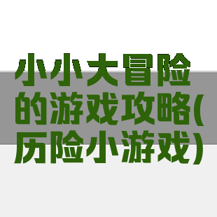 小小大冒险的游戏攻略(历险小游戏)
