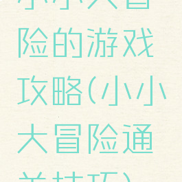小小大冒险的游戏攻略(小小大冒险通关技巧)