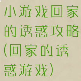 小游戏回家的诱惑攻略(回家的诱惑游戏)