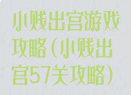 小贱出宫游戏攻略(小贱出宫57关攻略)