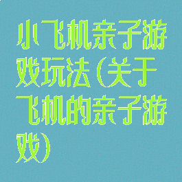 小飞机亲子游戏玩法(关于飞机的亲子游戏)
