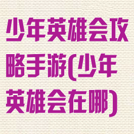 少年英雄会攻略手游(少年英雄会在哪)