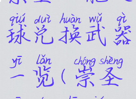 崇圣心能之球兑换武器一览(崇圣心能之球)