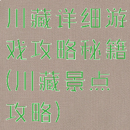 川藏详细游戏攻略秘籍(川藏景点攻略)