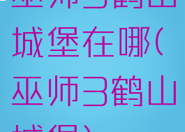 巫师3鹤山城堡在哪(巫师3鹤山城堡)