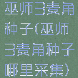 巫师3麦角种子(巫师3麦角种子哪里采集)