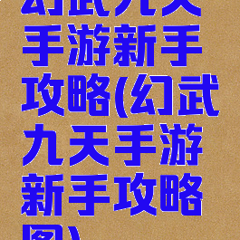 幻武九天手游新手攻略(幻武九天手游新手攻略图)