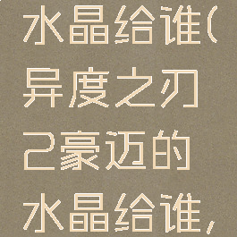 异度之刃2豪迈的水晶给谁(异度之刃2豪迈的水晶给谁,我没有奇格)
