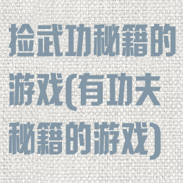 捡武功秘籍的游戏(有功夫秘籍的游戏)