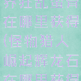 怪物猎人世界狂乱蛮骨在哪里获得(怪物猎人崛起辉龙石在哪里获得)