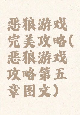 恶狼游戏完美攻略(恶狼游戏攻略第五章图文)