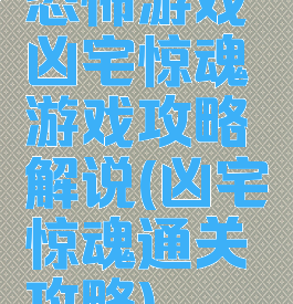 恐怖游戏凶宅惊魂游戏攻略解说(凶宅惊魂通关攻略)