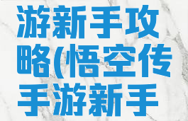 悟空传手游新手攻略(悟空传手游新手攻略图文)