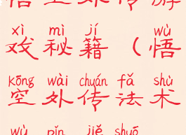 悟空外传游戏秘籍(悟空外传法术物品解说)