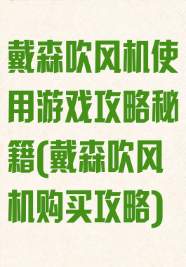 戴森吹风机使用游戏攻略秘籍(戴森吹风机购买攻略)