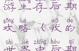 我的世界手游生存后期攻略(我的世界中后期生存攻略)