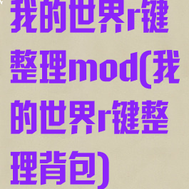 我的世界r键整理mod(我的世界r键整理背包)