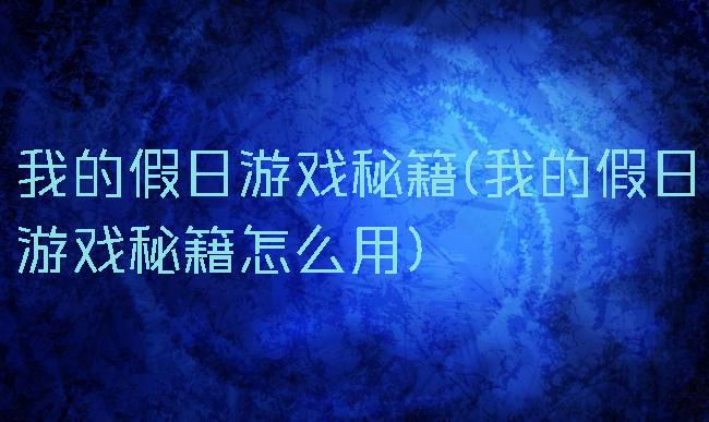 我的假日游戏秘籍(我的假日游戏秘籍怎么用)