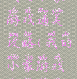 我的小家游戏通关攻略(我的小家游戏攻略图片)