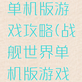 战舰世界单机版游戏攻略(战舰世界单机版游戏攻略大全)