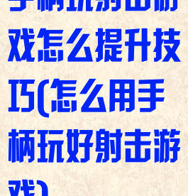 手柄玩射击游戏怎么提升技巧(怎么用手柄玩好射击游戏)
