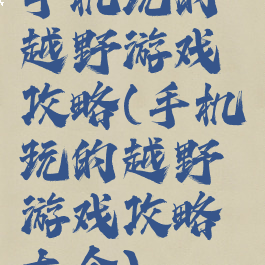 手机玩的越野游戏攻略(手机玩的越野游戏攻略大全)