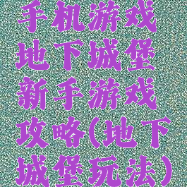 手机游戏地下城堡新手游戏攻略(地下城堡玩法)