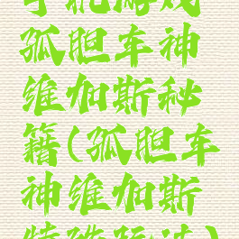 手机游戏孤胆车神维加斯秘籍(孤胆车神维加斯特殊玩法)