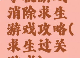 手机游戏消除求生游戏攻略(求生过关游戏)