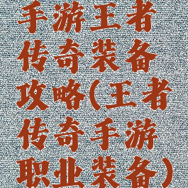 手游王者传奇装备攻略(王者传奇手游职业装备)