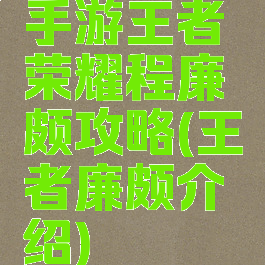 手游王者荣耀程廉颇攻略(王者廉颇介绍)