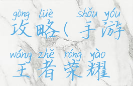 手游王者荣耀新手攻略(手游王者荣耀新手攻略技巧)