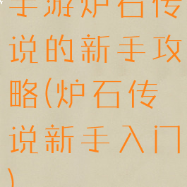手游炉石传说的新手攻略(炉石传说新手入门)