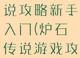 手游炉石传说攻略新手入门(炉石传说游戏攻略)