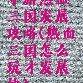 手游热血三国发展攻略(热血三国怎么玩才发展快)