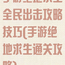 手游绝地求生全民出击攻略技巧(手游绝地求生通关攻略)