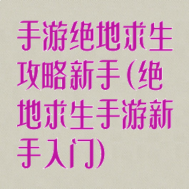 手游绝地求生攻略新手(绝地求生手游新手入门)