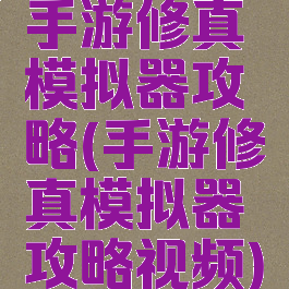 手游修真模拟器攻略(手游修真模拟器攻略视频)
