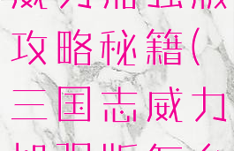 手游三国志威力加强版攻略秘籍(三国志威力加强版怎么玩)