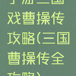 手游三国戏曹操传攻略(三国曹操传全攻略)