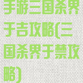 手游三国杀界于吉攻略(三国杀界于禁攻略)
